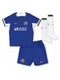 Otroški Nogometna dresi replika Chelsea Romeo Lavia #45 Domači 2023-24 Kratek rokav (+ hlače)